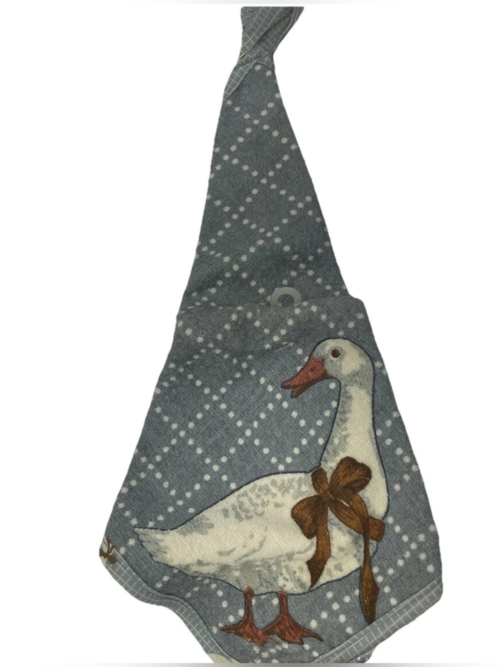 Vintage Goose Kitchen Towel Hanging Cloth Polka Dot Cottagecore Country Decor